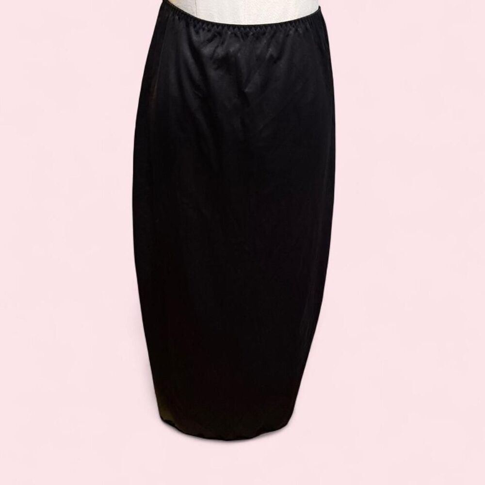 Vintage Vanity Fair black slip skirt with side slits